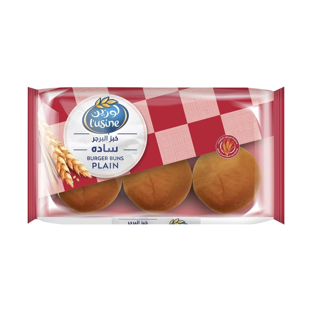 L'Usine Burger Bun Plain 400G