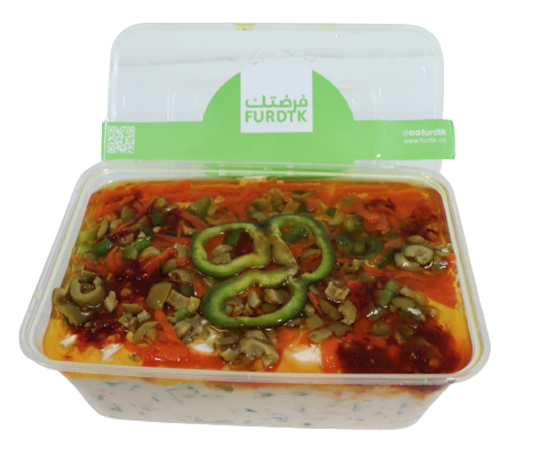 لبنة بالخضار المشكل حار