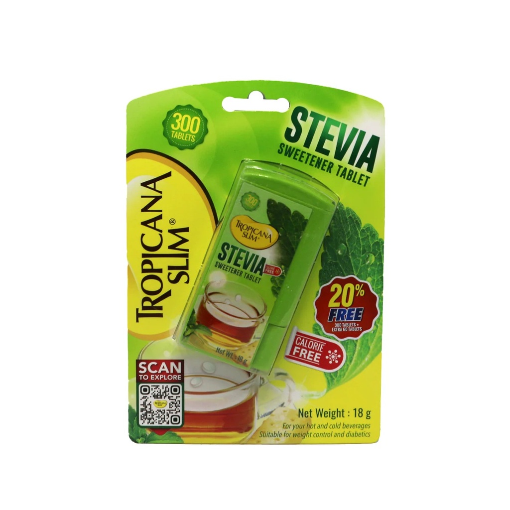 Tropicana Slim Stevia Sweetener Tablet Calorie Free 18 G