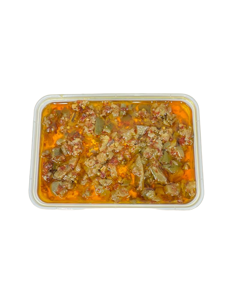 لبنة بالمكدوس وزيت