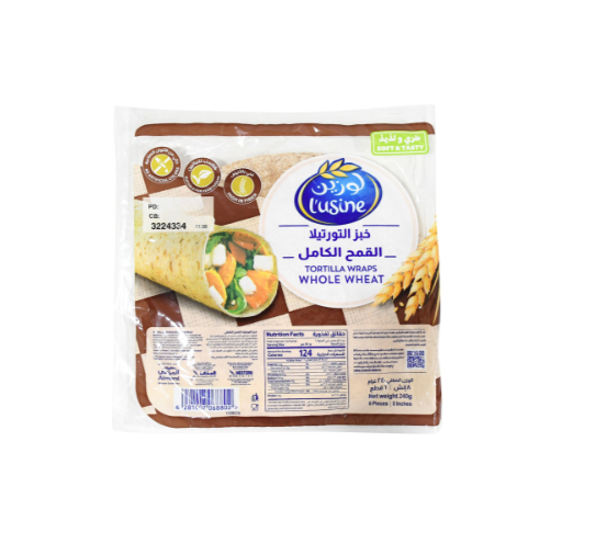 L'usine Whole Wheat Tortilla Wraps 6 pcs 240 Gm