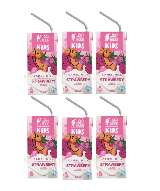 Noug Fresh Strawberry Camel Milk 6*125Ml