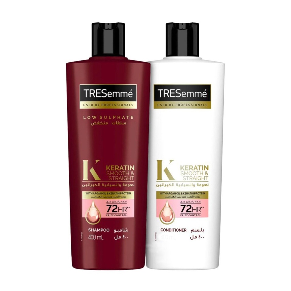 TRESemme Smooth & Straight Keratin Shampoo 400 ml + Conditioner 180 ml