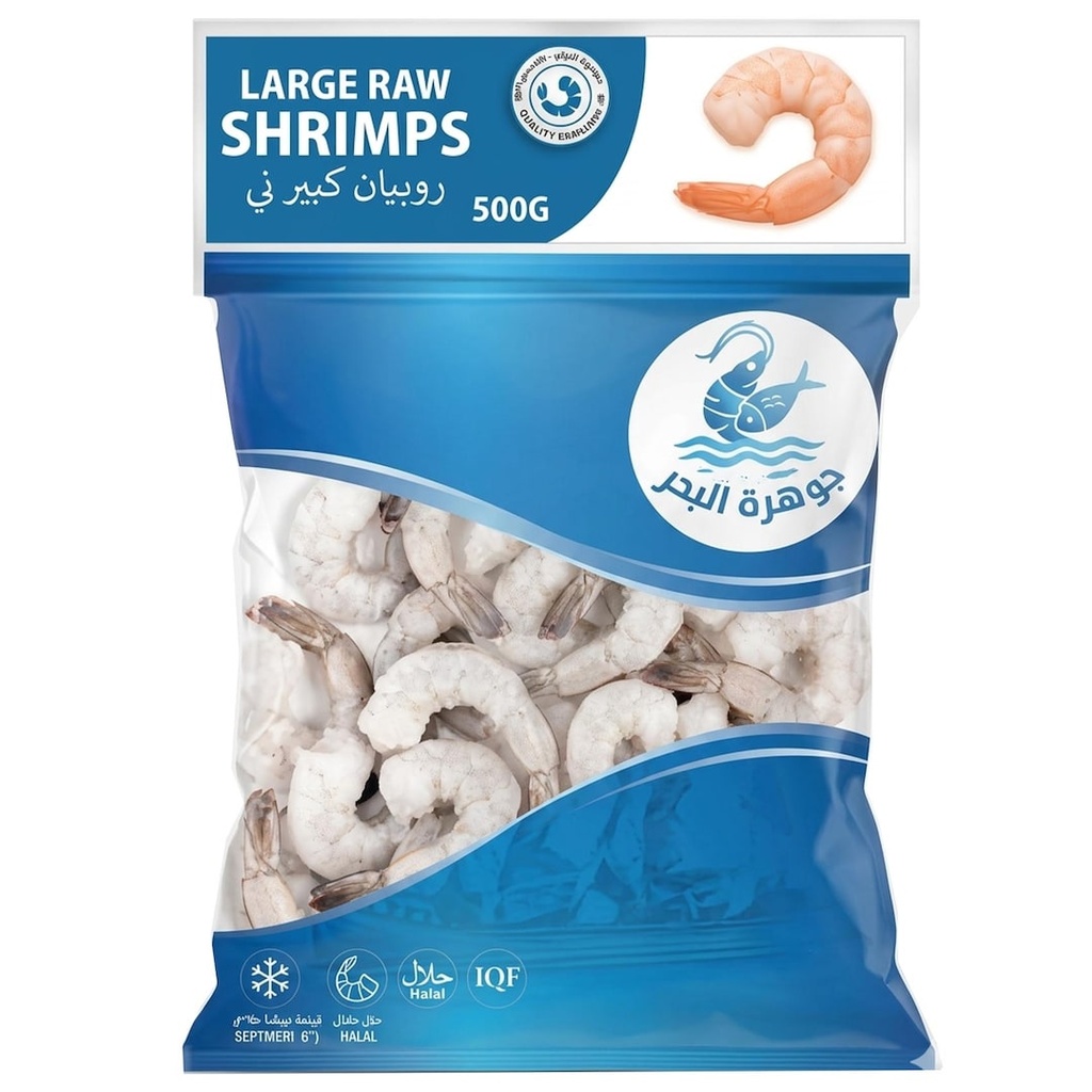 Jawharat Al Baher Fzn Raw Shrimps Iqf Large   500G