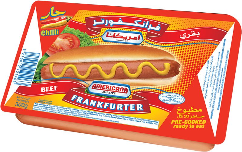 Americana Beef Chilli Frankfurter 300g