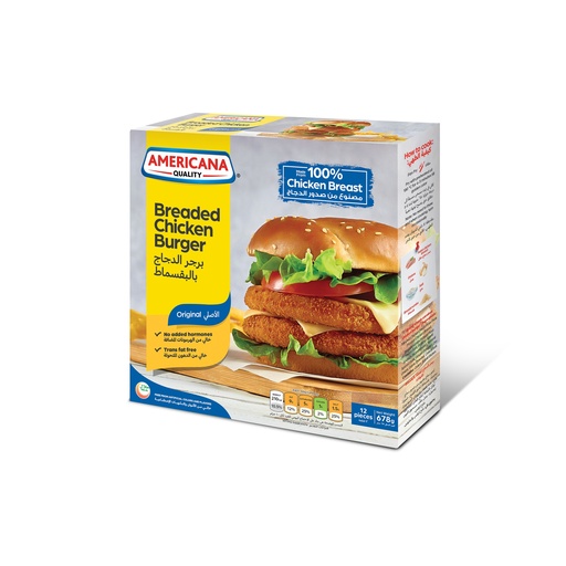 Americana Breaded Chicken Burger 12Pcs 678 Gm 