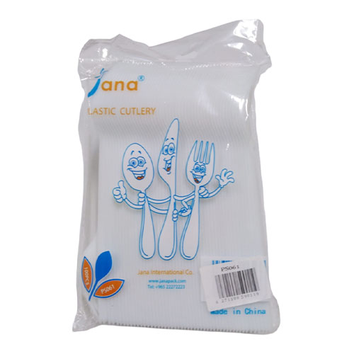 Jana Plastic Spoons Deluxe White 100 Pcs [PS607]