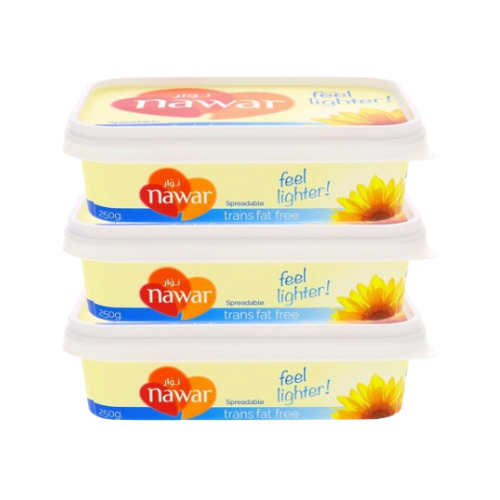 Nawar Spreadable Margarine Transfat Free 250 G*3 Pcs 