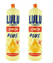Lulu Lemon Dishwashing Liquid, Special Offer 2x1L 
