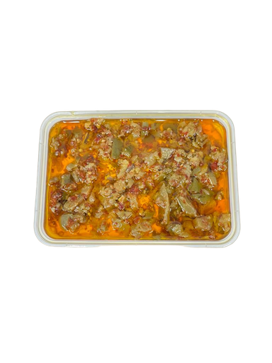 لبنة بالمكدوس وزيت 