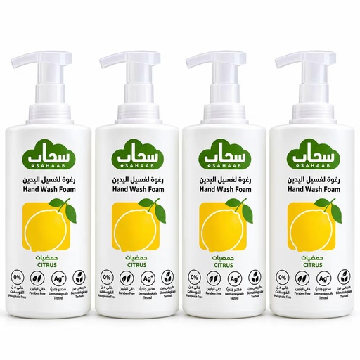 Sahaab Hand Wash Citrus  Foam 1 Ltr 4 Pcs 